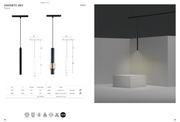 COLGANTE 7W NEGRO/ORO 4000K 8825 MANTRA - Imagen 2