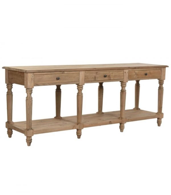 CONSOLA ABETO MADERA RECICLADA 200X55X78