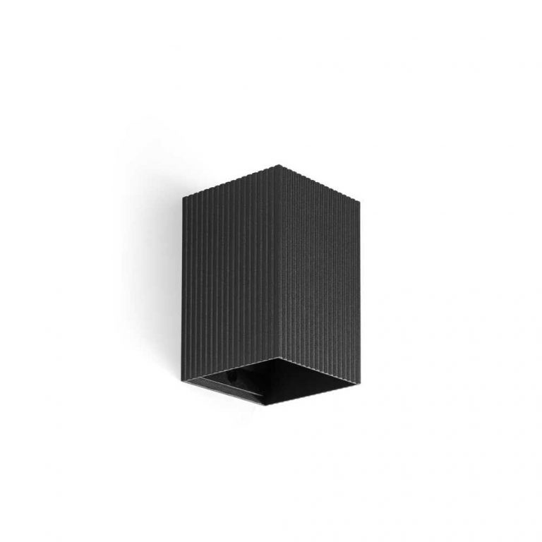 LUNE APLIQUE CUADRADO NEGRO ESTRIADO 1L 40535 FARO