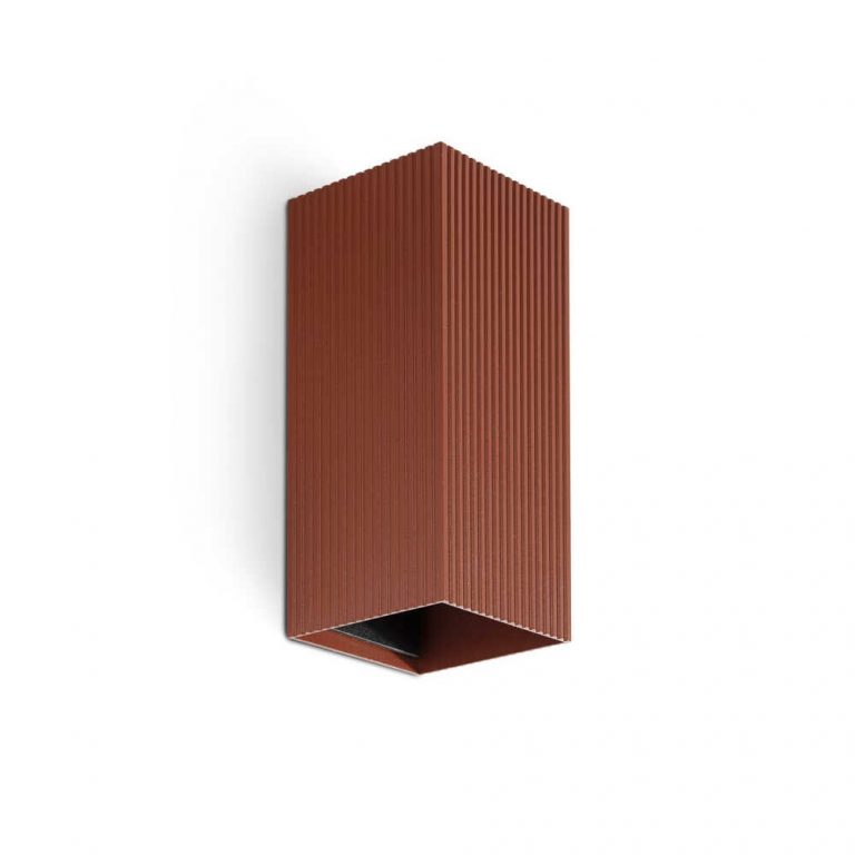 LUNE APLIQUE CUADRADO TERRACOTA ESTRIADO 2L 40568 FARO