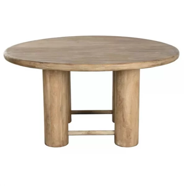 MESA REDONDA COMEDOR MANGO 150X150X78,7 MARRON - Imagen 2