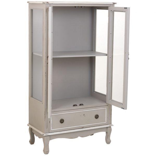 VITRINA MADERA 1 CAJÓN Y 2 PUERTAS 80X42X148CM - Imagen 4