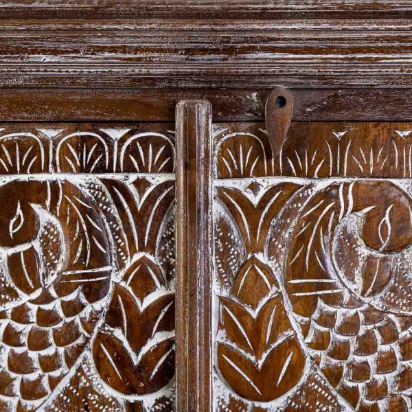 ARMARIO MADERA ACABADO ARTESANAL 2 PUERTAS MARRON 90x40x180 - Imagen 6