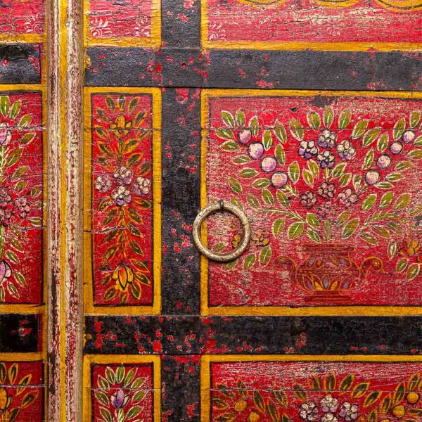 APARADOR MADERA PINTADO ARTESANAL ROJO 140X40X88 - Imagen 7