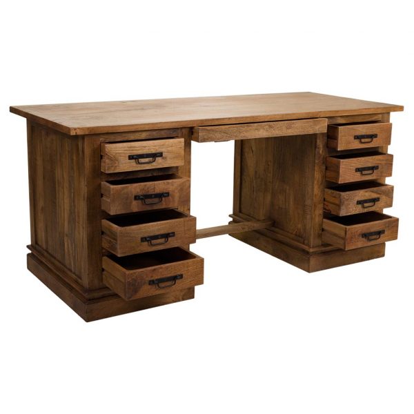 ESCRITORIO DE MADERA MARRÓN 180X75X80 - Imagen 3