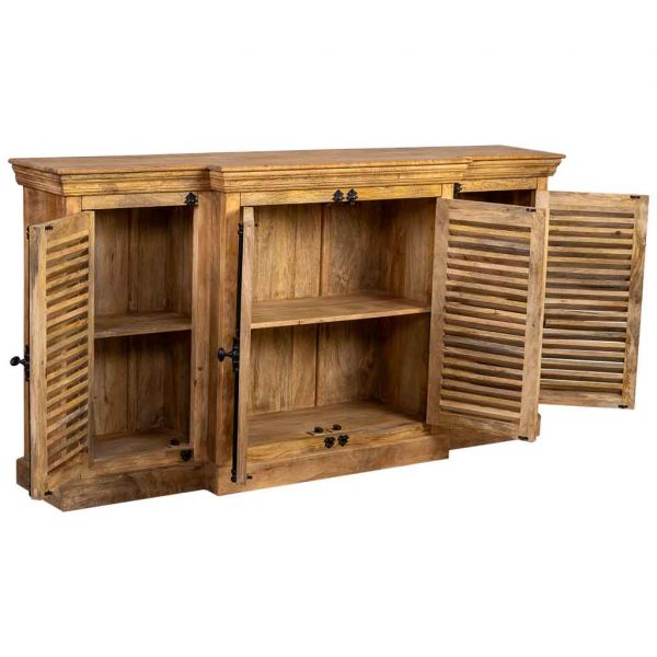 APARADOR MADERA 2 PUERTAS 3 CAJONES 180x40x95 - Imagen 4