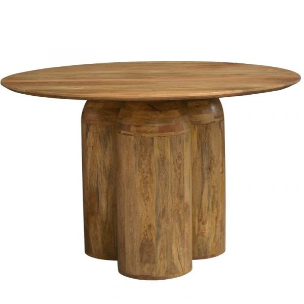 MESA COMEDOR MADERA MANGO REDONDA +92332 120X76CM - Imagen 2