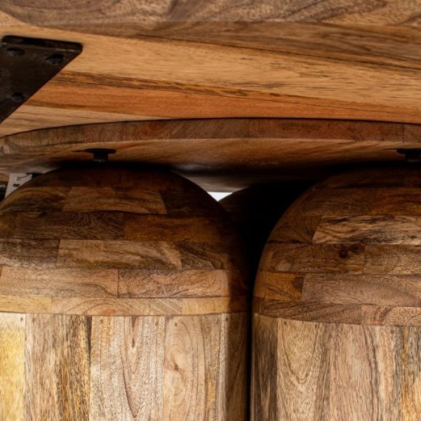 MESA COMEDOR MADERA MANGO REDONDA +92332 120X76CM - Imagen 4