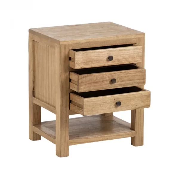 MESITA NATURAL MADERA MINDI DORMITORIO 45 X 35 X 55 CM - Imagen 4