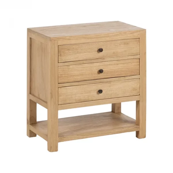 MESITA NATURAL MADERA MINDI DORMITORIO 60 X 35 X 65 CM - Imagen 4