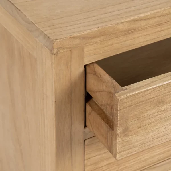 MESITA NATURAL MADERA MINDI DORMITORIO 60 X 35 X 65 CM - Imagen 7