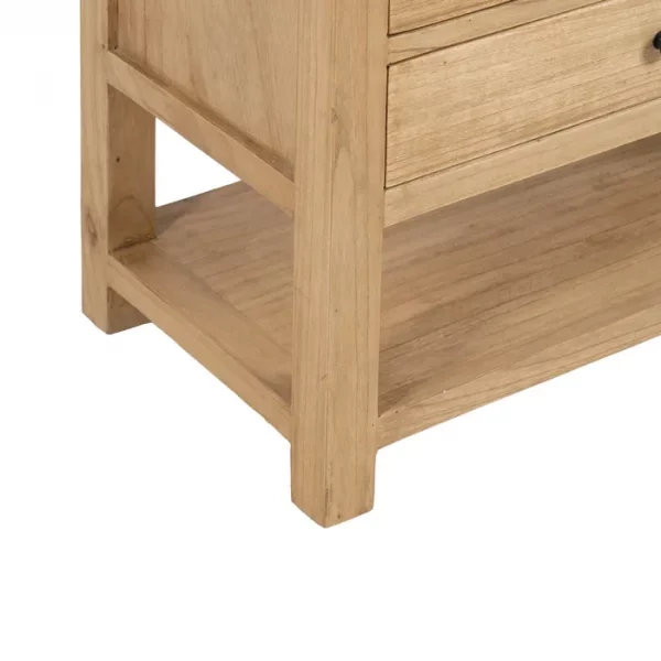 MESITA NATURAL MADERA MINDI DORMITORIO 60 X 35 X 65 CM - Imagen 10