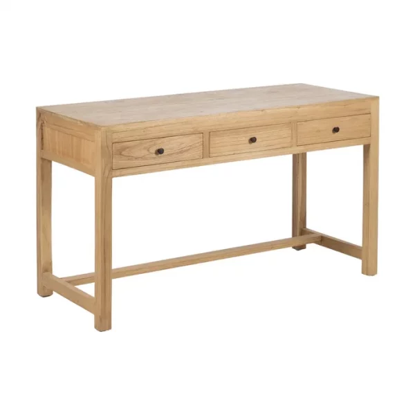 ESCRITORIO NATURAL MADERA MINDI 130 X 55 X 77 CM - Imagen 3