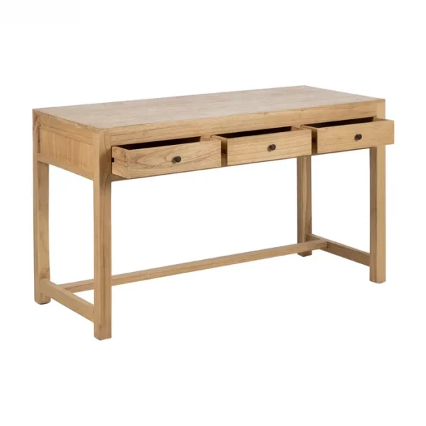 ESCRITORIO NATURAL MADERA MINDI 130 X 55 X 77 CM - Imagen 4