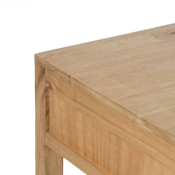 ESCRITORIO NATURAL MADERA MINDI 130 X 55 X 77 CM - Imagen 5