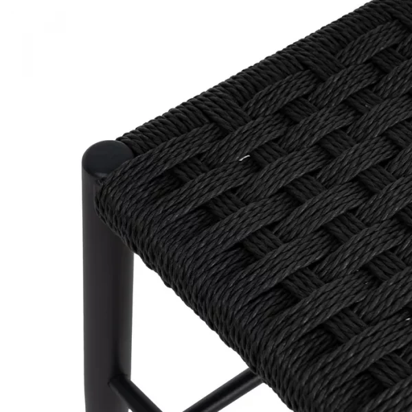 BANCO NEGRO CUERDA-METAL 100 X 35 X 46 CM - Imagen 4