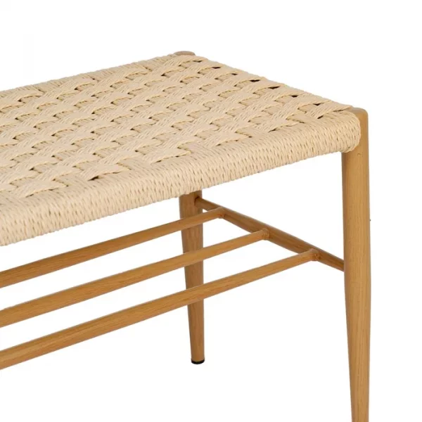 BANCO NATURAL CUERDA-METAL 100 X 35 X 46 CM - Imagen 5