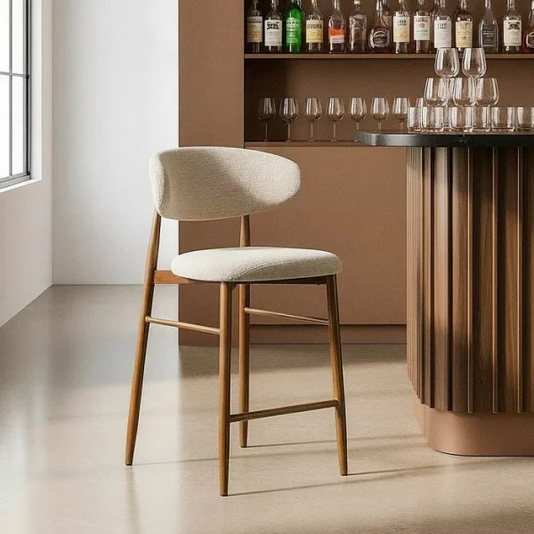 TABURETE 65CM BEIGE TEJIDO-METAL 53 X 52 X 95 CM