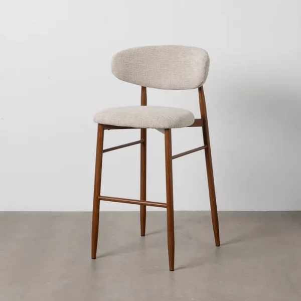 TABURETE 75CM BEIGE TEJIDO-METAL 54 X 52 X 105 CM - Imagen 2