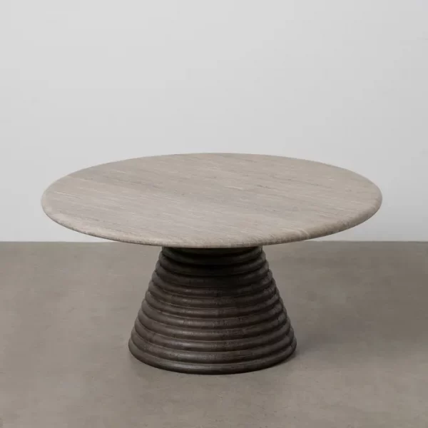 MESA CENTRO MÁRMOL/MADERA SALÓN 90 X 90 X 43 CM - Imagen 2