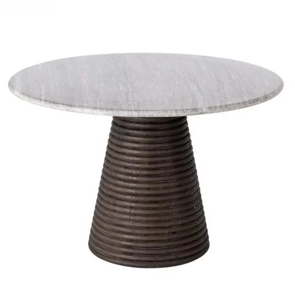 MESA COMEDOR MÁRMOL/MADERA SALÓN 115 X 115 X 76 CM - Imagen 2