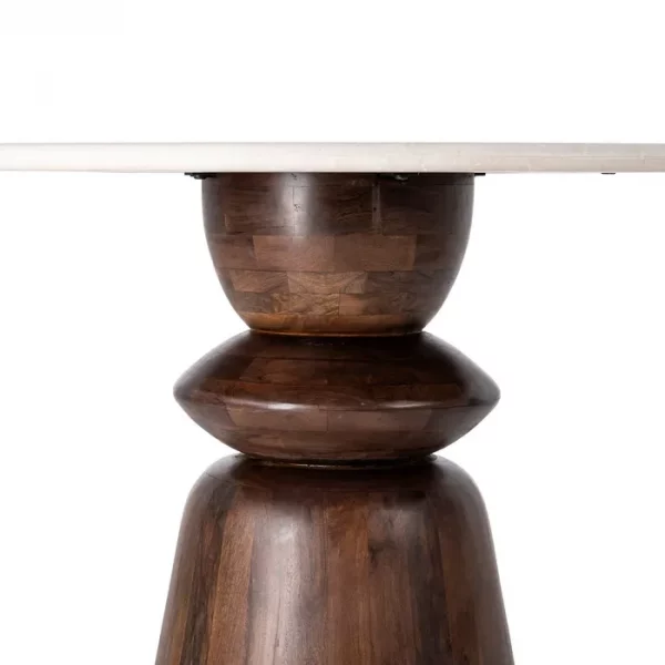MESA COMEDOR MÁRMOL/MADERA SALÓN 120 X 120 X 76 CM - Imagen 4