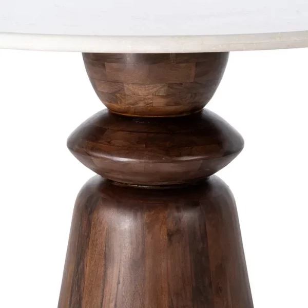 MESA COMEDOR MÁRMOL/MADERA SALÓN 120 X 120 X 76 CM - Imagen 5