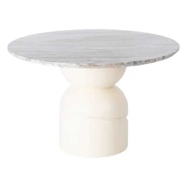 MESA COMEDOR MÁRMOL/MADERA SALÓN 120 X 120 X 76 CM - Imagen 2