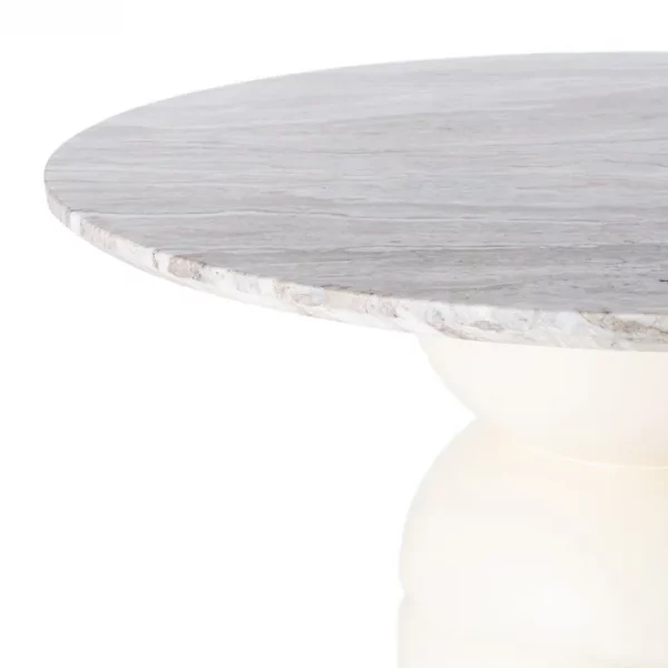 MESA COMEDOR MÁRMOL/MADERA SALÓN 120 X 120 X 76 CM - Imagen 3