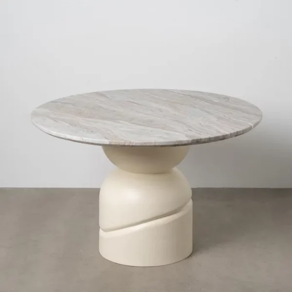 MESA COMEDOR MÁRMOL/MADERA SALÓN 120 X 120 X 76 CM - Imagen 10