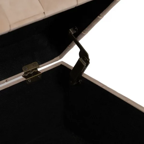 BANCO BAÚL BEIGE TEJIDO-METAL 121 X 41 X 47 CM - Imagen 6