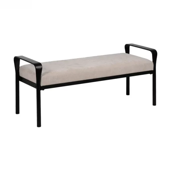 BANCO BEIGE TEJIDO-METAL 121 X 46 X 52 CM - Imagen 3