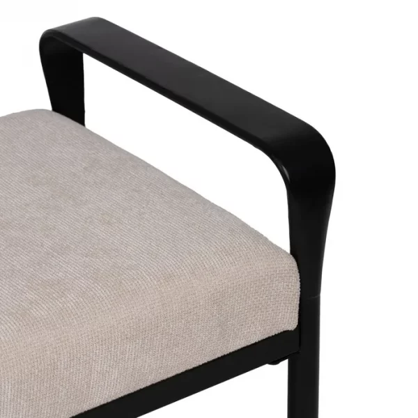 BANCO BEIGE TEJIDO-METAL 121 X 46 X 52 CM - Imagen 5