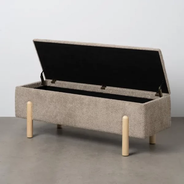 BANCO BAÚL TAUPE DM-TEJIDO 122 X 42 X 45 CM - Imagen 3