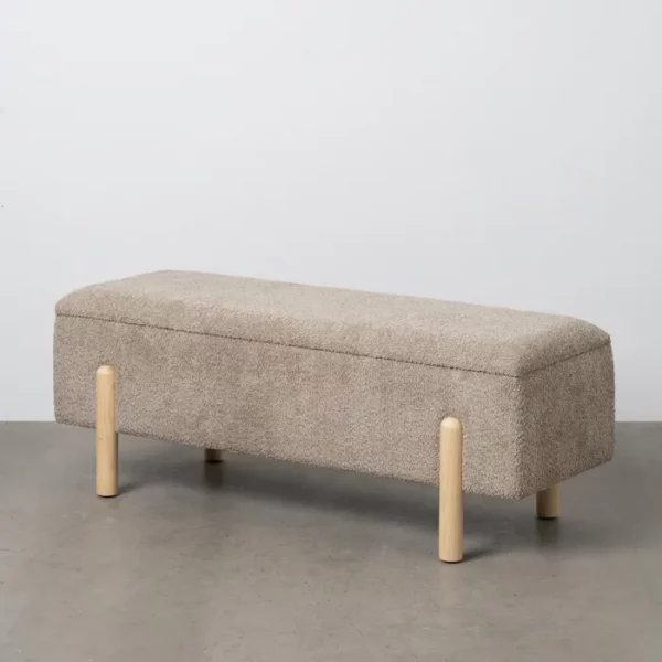 BANCO BAÚL TAUPE DM-TEJIDO 122 X 42 X 45 CM - Imagen 2