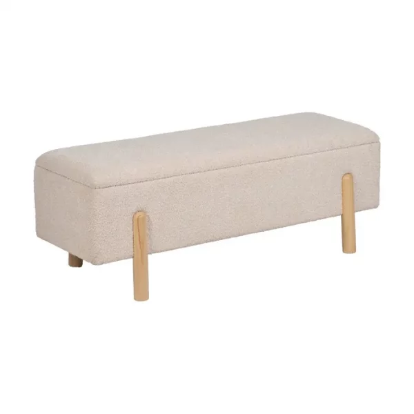 BANCO BAÚL CREMA DM-TEJIDO 122 X 42 X 45 CM - Imagen 4