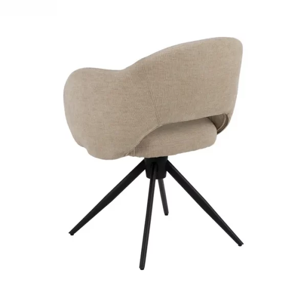SILLA BEIGE TEJIDO-METAL SALÓN 56 X 56 X 81 CM - Imagen 4