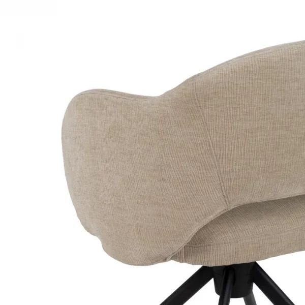 SILLA BEIGE TEJIDO-METAL SALÓN 56 X 56 X 81 CM - Imagen 8