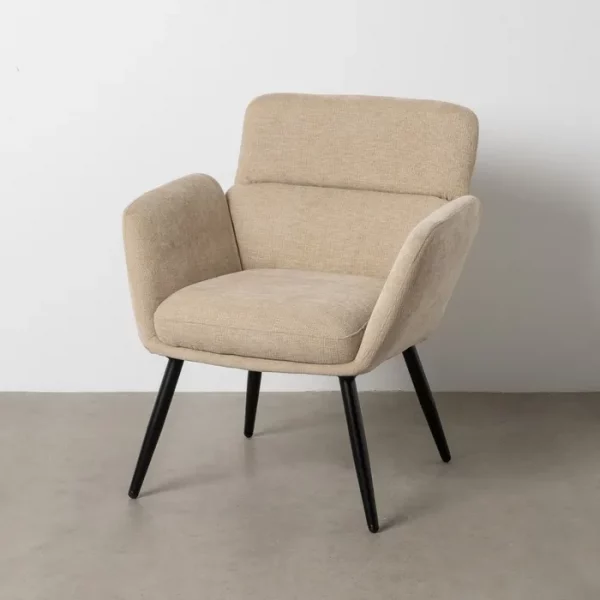 SILLÓN BEIGE TEJIDO-METAL SALÓN 69 X 70 X 79 CM - Imagen 2