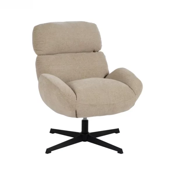 SILLÓN GIRATORIO BEIGE TEJIDO-METAL 72 X 78 X 88 CM - Imagen 3