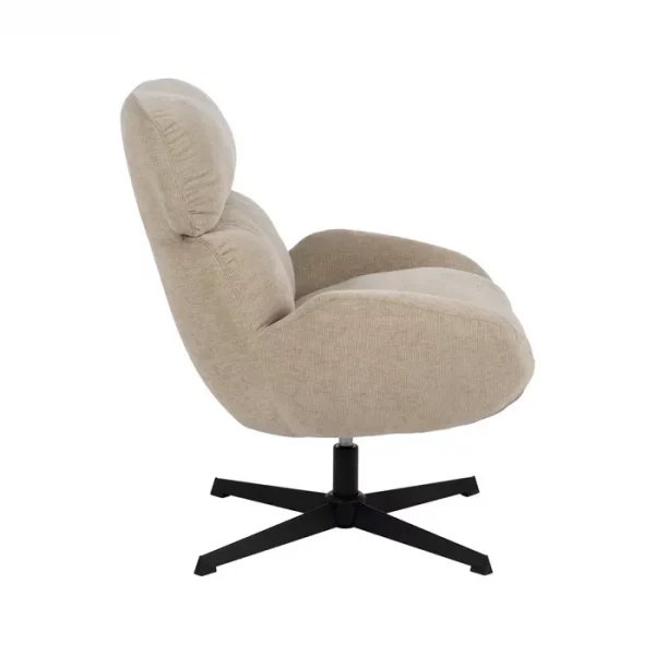 SILLÓN GIRATORIO BEIGE TEJIDO-METAL 72 X 78 X 88 CM - Imagen 4