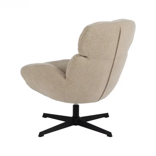 SILLÓN GIRATORIO BEIGE TEJIDO-METAL 72 X 78 X 88 CM - Imagen 5