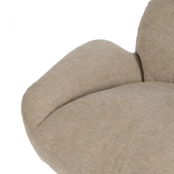 SILLÓN GIRATORIO BEIGE TEJIDO-METAL 72 X 78 X 88 CM - Imagen 8