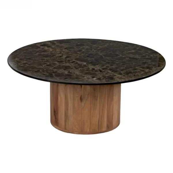 S/2 MESA CENTRO MADERA / CERÁMICA SALÓN 80 X 80 X 34 CM - Imagen 4
