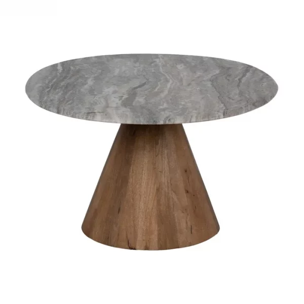 S/2 MESA CENTRO MADERA-MÁRMOL SALÓN 80 X 74 X 44 CM - Imagen 4