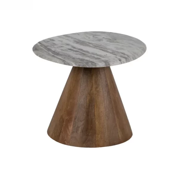 S/2 MESA CENTRO MADERA-MÁRMOL SALÓN 80 X 74 X 44 CM - Imagen 5