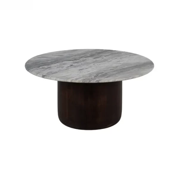 S/2 MESA CENTRO MADERA-MÁRMOL SALÓN 100 X 100 X 43 CM - Imagen 5