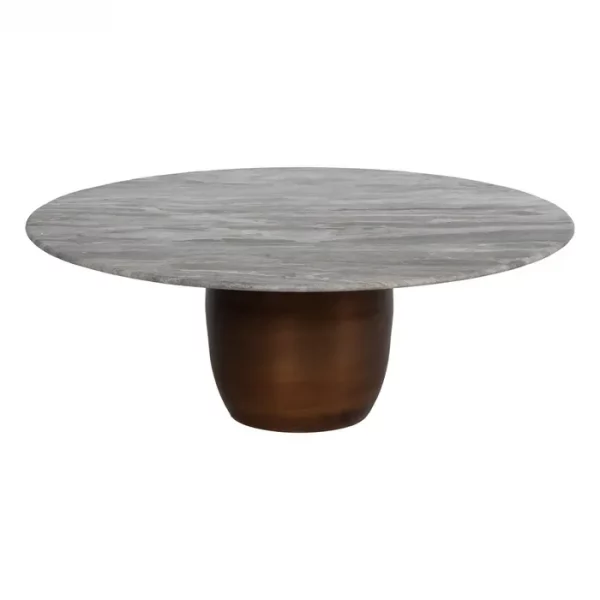 S/2 MESA CENTRO METAL-MÁRMOL SALÓN 100 X 100 X 38 CM - Imagen 4