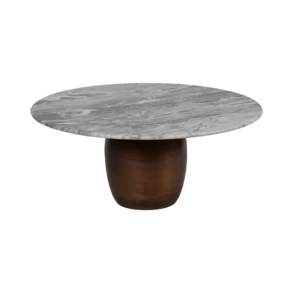 S/2 MESA CENTRO METAL-MÁRMOL SALÓN 100 X 100 X 38 CM - Imagen 5