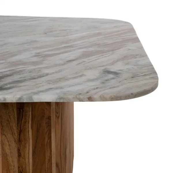 S/2 MESA CENTRO MADERA-MÁRMOL SALÓN 100 X 100 X 41 CM - Imagen 8
